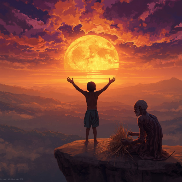 The Boy who tried to carry sunset.